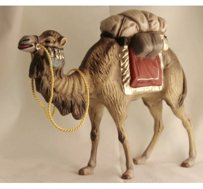 Kamel, mit Gepäck (rot), 14cm