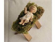 Jesuskind in der Holz-Krippe, 14cm
