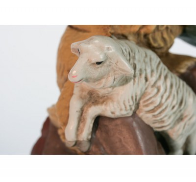 Hirte kniend mit Schaf, 14cm