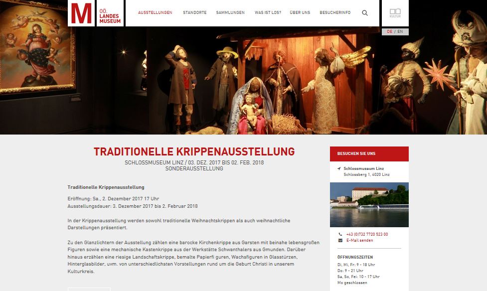 Krippen-Ausstellung, Oberösterreichisches Landesmuseum, Schlossmuseum Linz